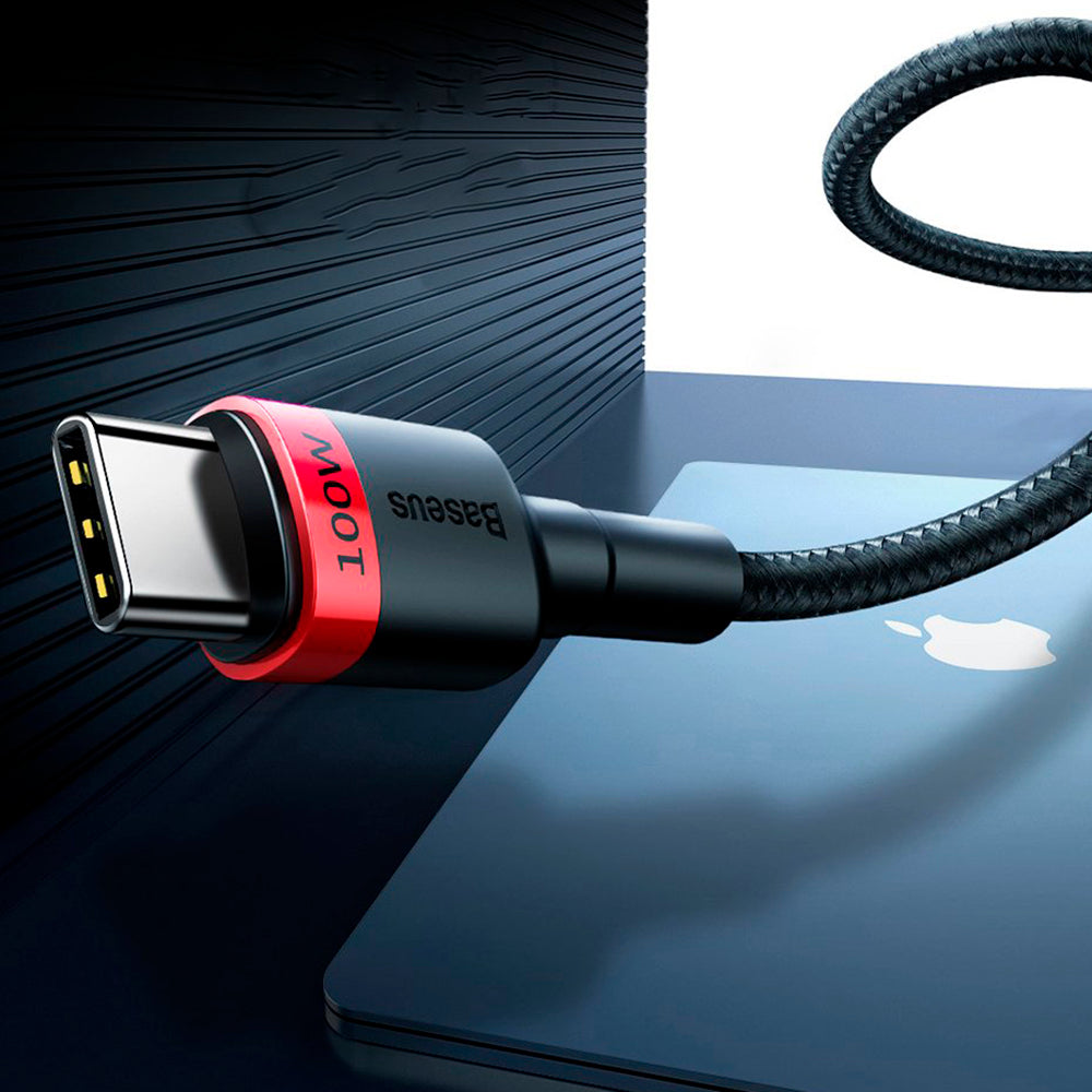 Cablu Baseus Cafule (CATKLF-AL91), USB-C, 100W, 2m, Negru