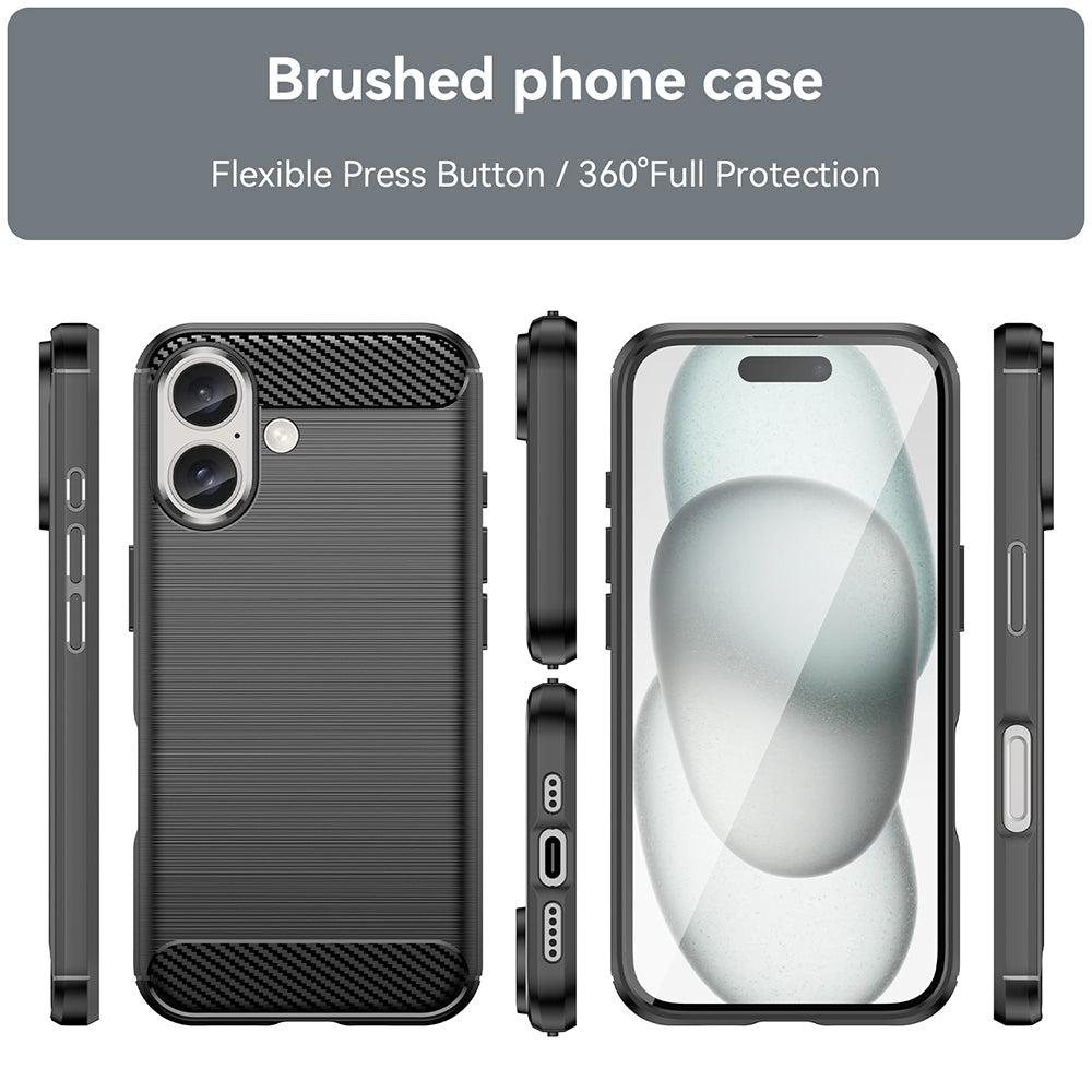 Techsuit - Carbon Silicone - iPhone 16 Plus - Black