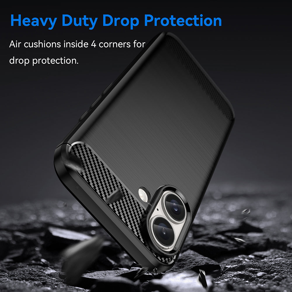 Techsuit - Carbon Silicone - iPhone 16 Plus - Black