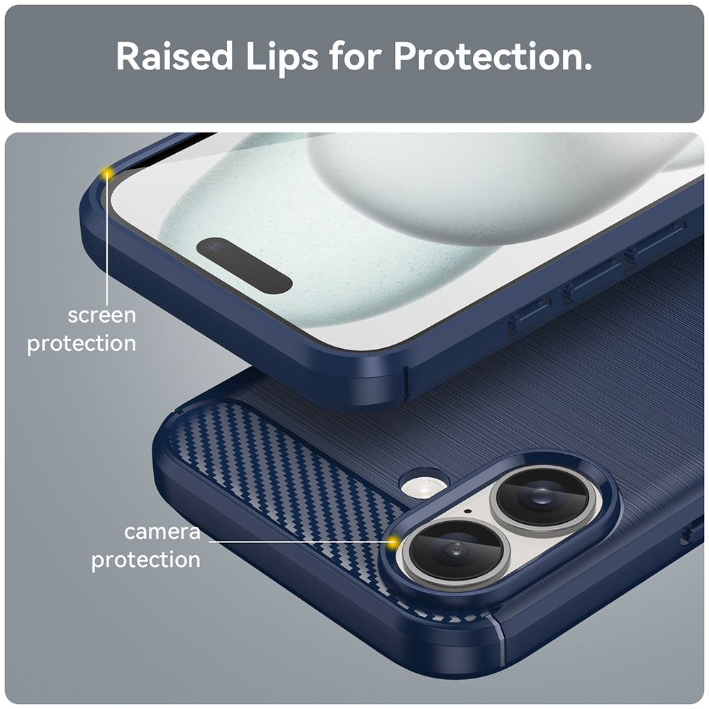 Techsuit - Carbon Silicone - iPhone 16 Plus - Blue