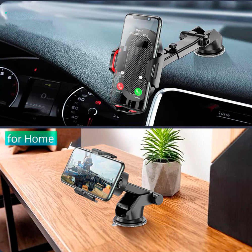 Techsuit - Car Holder (S113) - Universal for Dashboard / Windshield, Gravity Grip, Windshield - Black