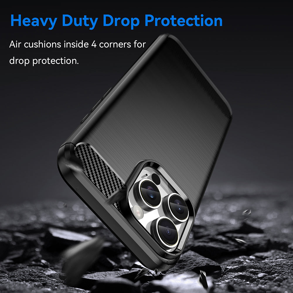 Techsuit - Carbon Silicone - iPhone 16 Pro - Black