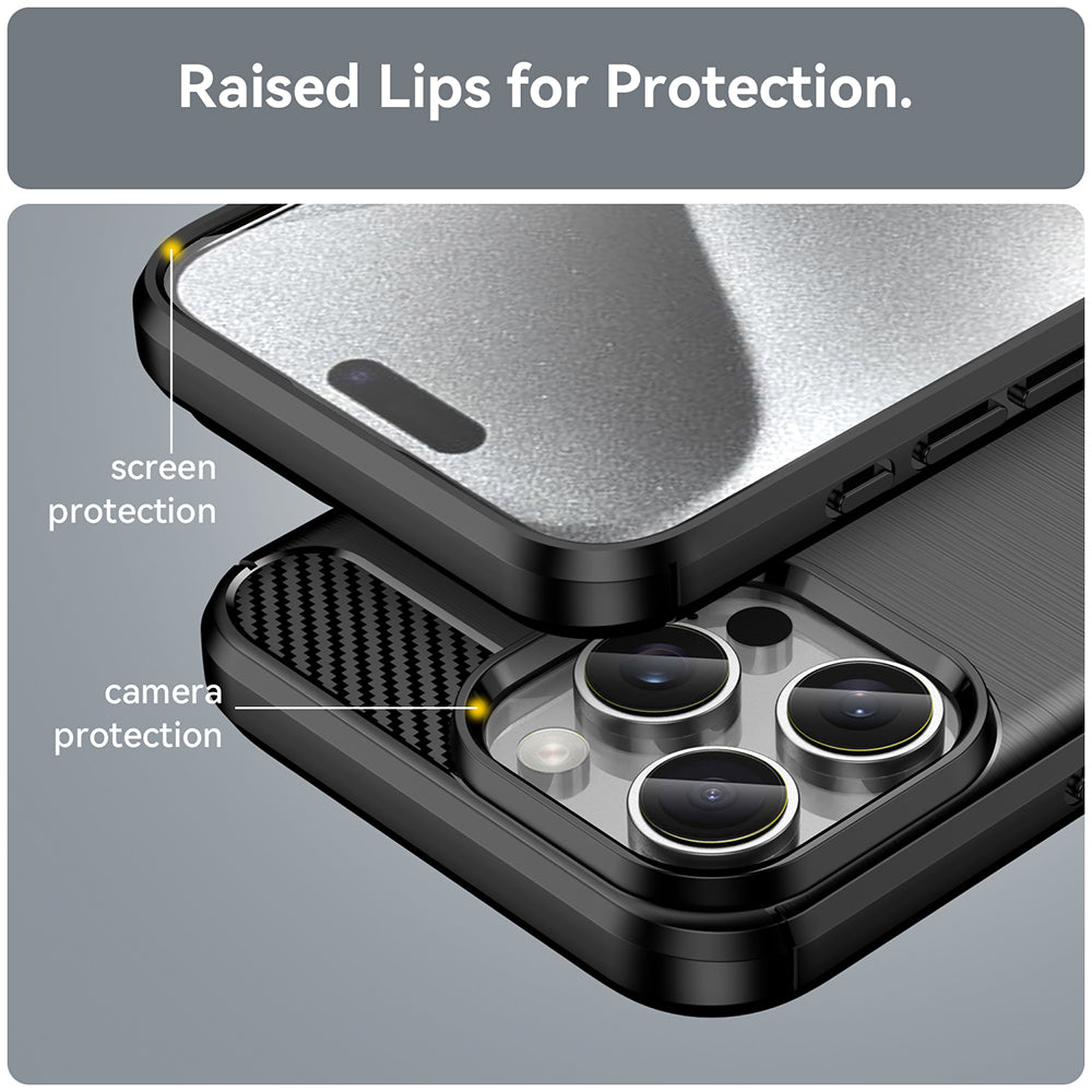 Techsuit - Carbon Silicone - iPhone 16 Pro - Black