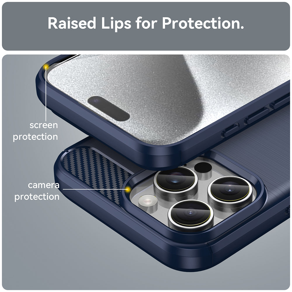 Techsuit - Carbon Silicone - iPhone 16 Pro Max - Blue