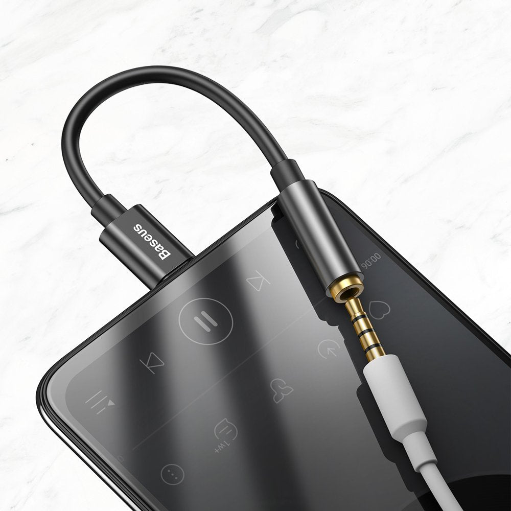 Adaptor Baseus Type-C la Jack 3.5mm L54, DAC Chip, Gri