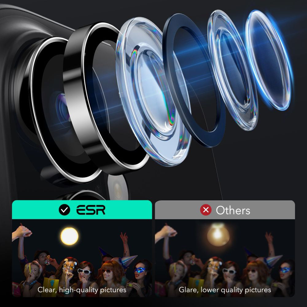 ESR - Armorite Camera Lens Protectors - iPhone 16 / iPhone 16 Plus / iPhone 17 - Black