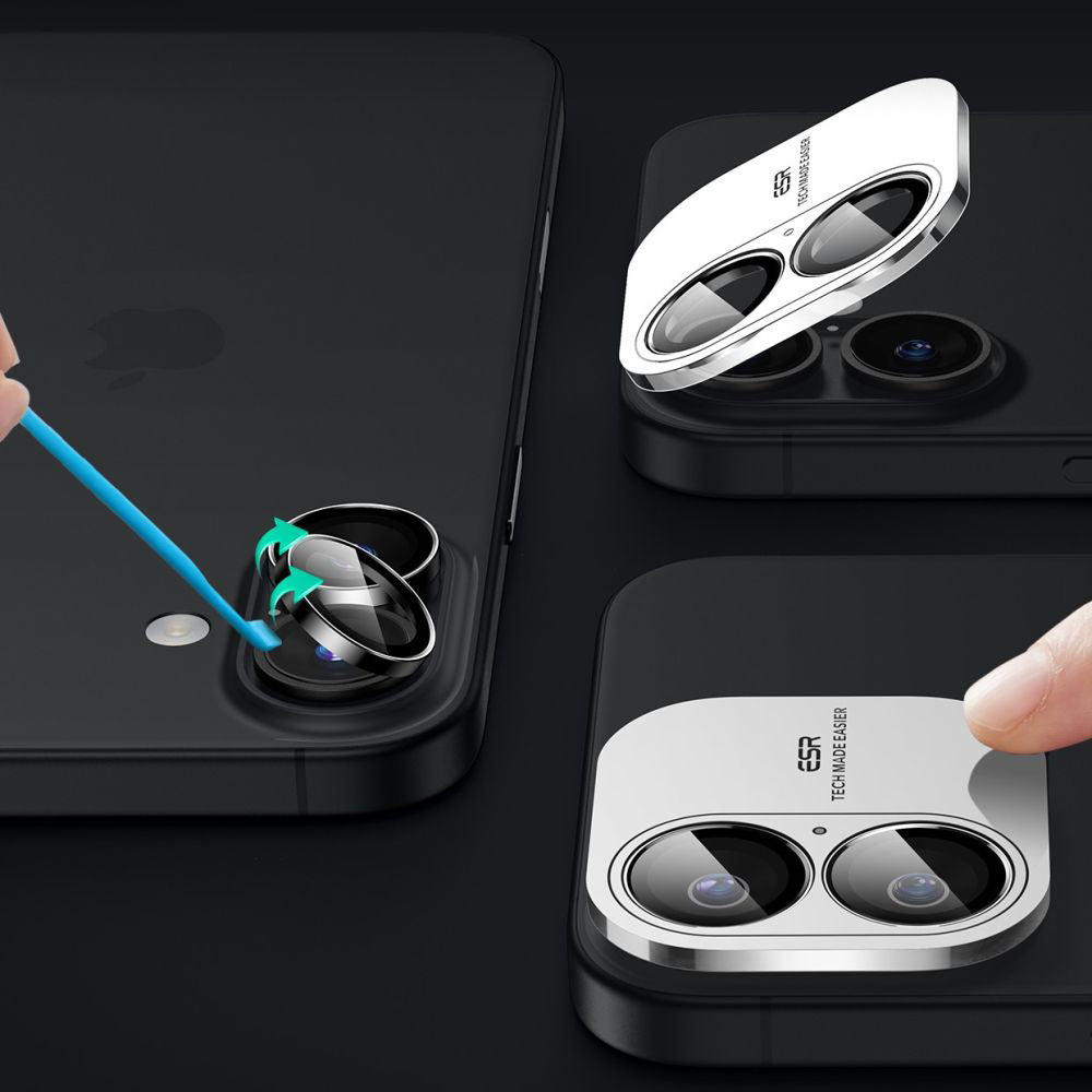 ESR - Armorite Camera Lens Protectors - iPhone 16 / iPhone 16 Plus / iPhone 17 - Black
