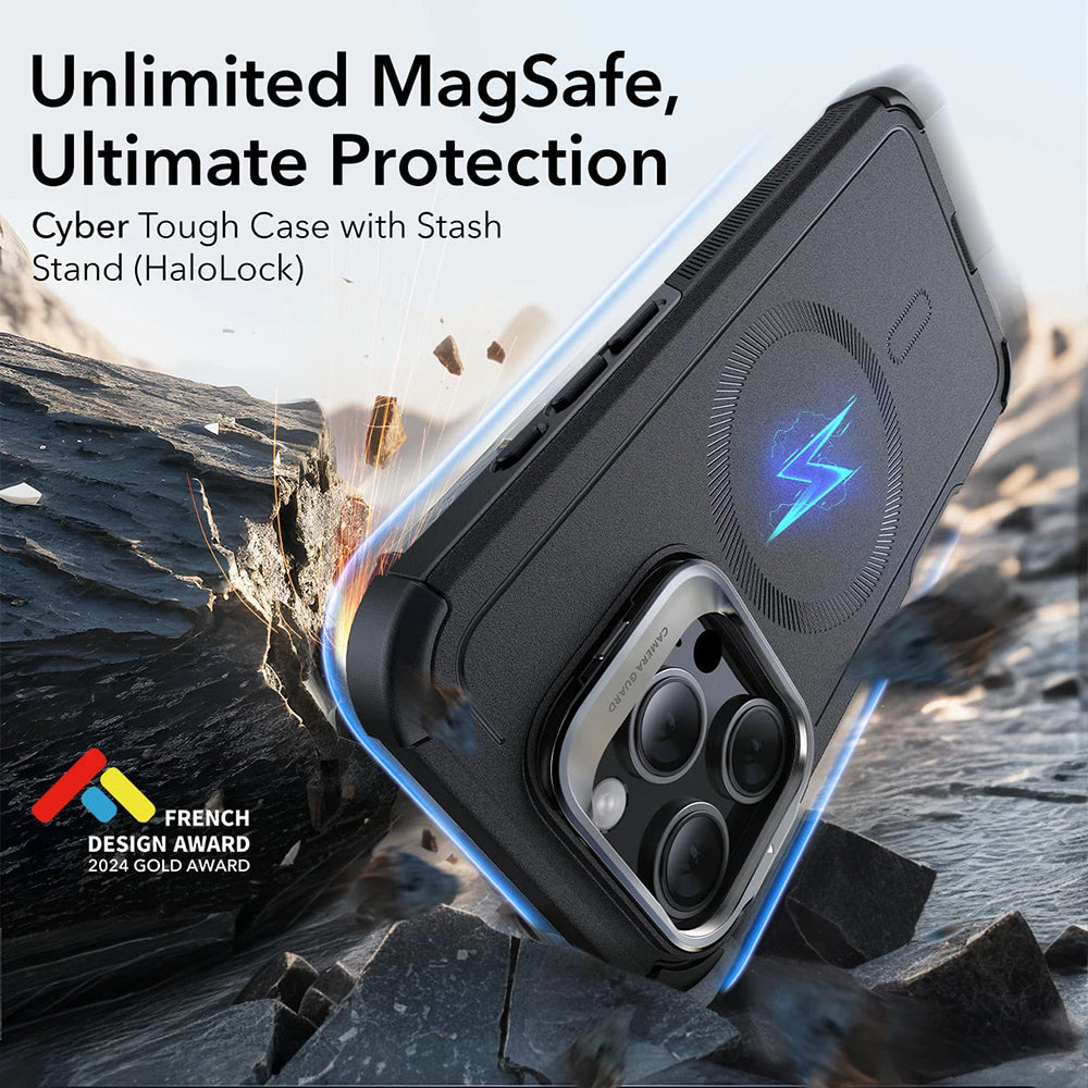 ESR - Cyber Armor Kickstand - iPhone 16 Pro - Grey