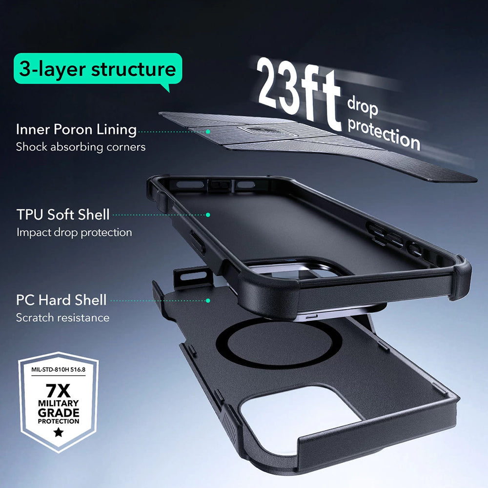 ESR - Cyber Armor Kickstand - iPhone 16 Pro - Black