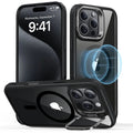 ESR - Classic Hybrid HaloLock Kickstand - iPhone 16 Pro Max - Clear Black
