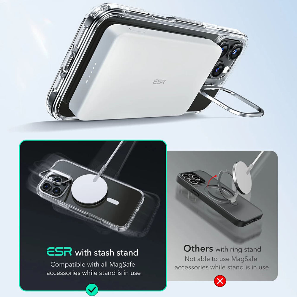 ESR - Classic Hybrid HaloLock Kickstand - iPhone 16 Pro Max - Clear