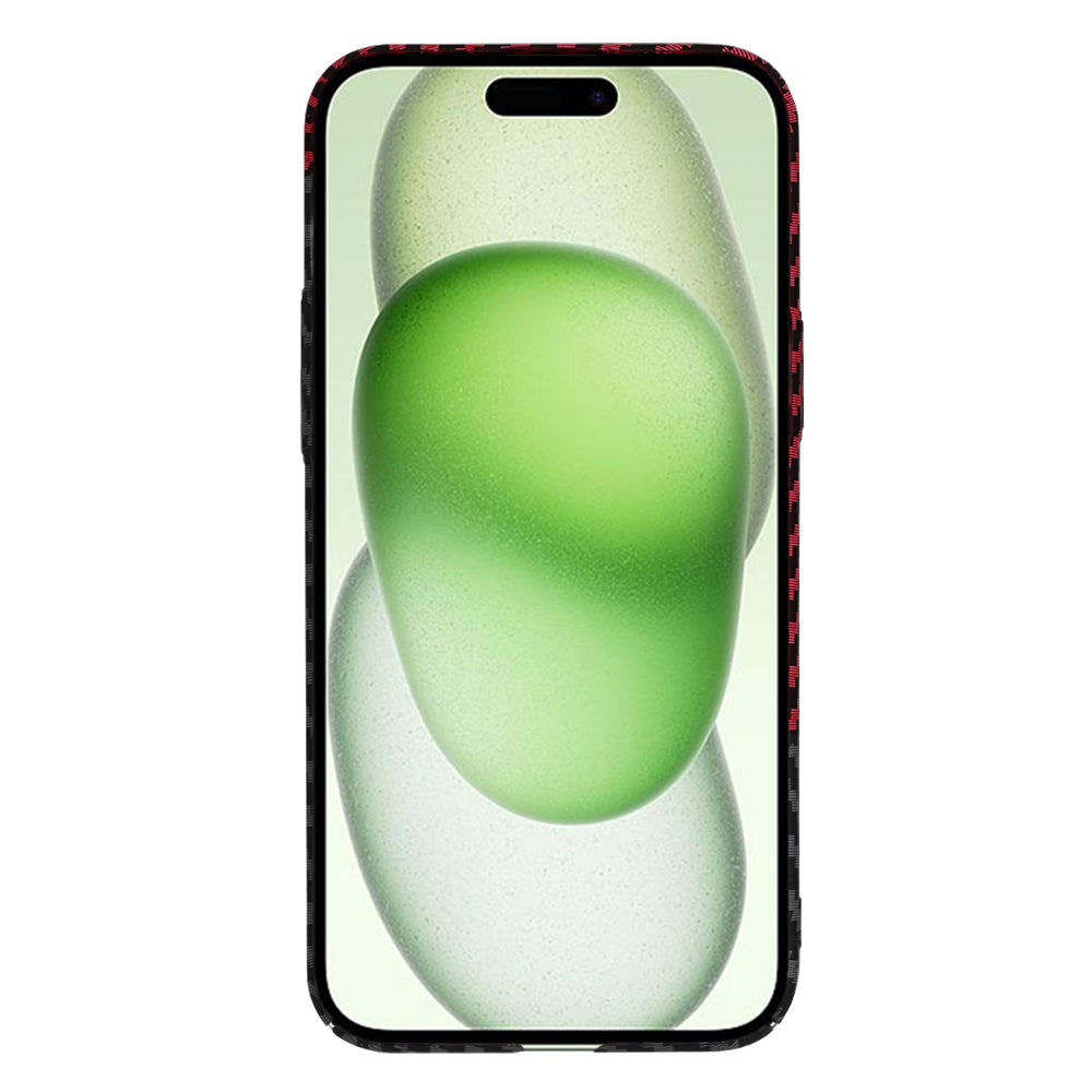 Techsuit - Carbonite FiberShell - iPhone 15 Plus - Red Vortex