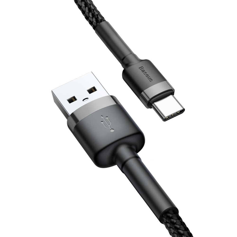 Baseus - Data Cable Cafule (CATKLF-UG1) - USB to Type-C, 2A, 3m - Gray Black