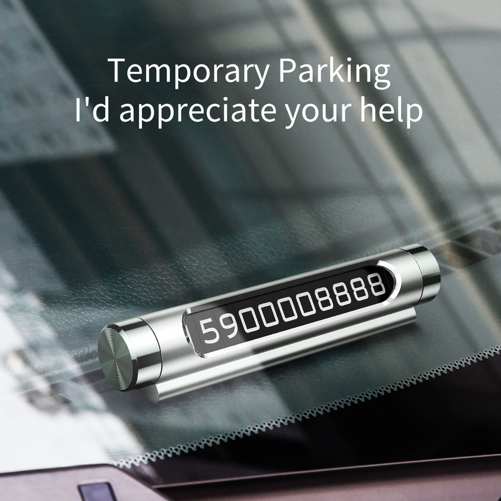 Baseus - Parking Number (ACNUM-01) - for Dashboard, Fluorescent Digits, Number Hiding, Weather-Resistant, Non-Slip - Bla