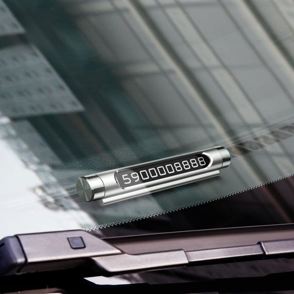 Baseus - Parking Number (ACNUM-01) - for Dashboard, Fluorescent Digits, Number Hiding, Weather-Resistant, Non-Slip - Bla