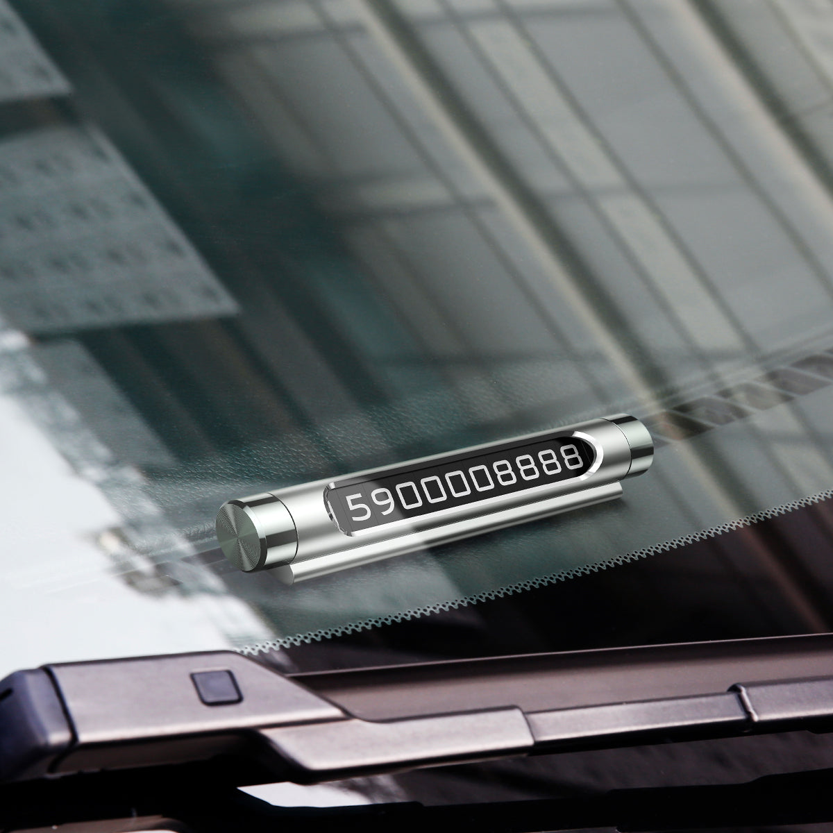 Baseus - Parking Number (ACNUM-01) - for Dashboard, Fluorescent Digits, Number Hiding, Weather-Resistant, Non-Slip - Bla