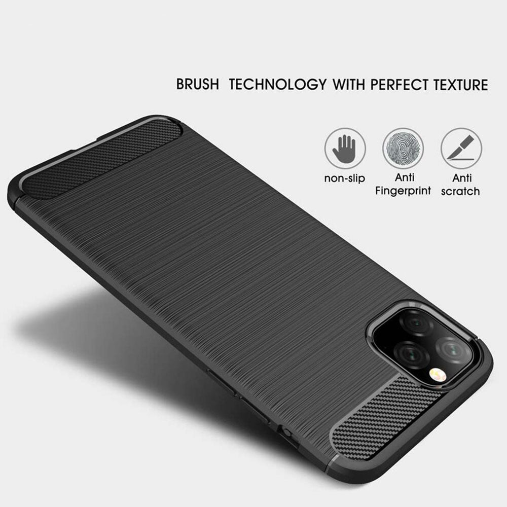 Techsuit - Carbon Silicone - iPhone 11 - Black