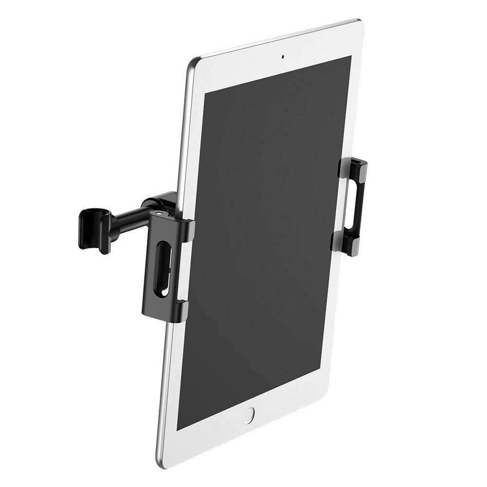 Baseus - Car Holder (SUHZ-01) - for Phone/Tablet, 360° Adjustable, Clamps Grip 4.7 - 12.9", for Headrest - Black
