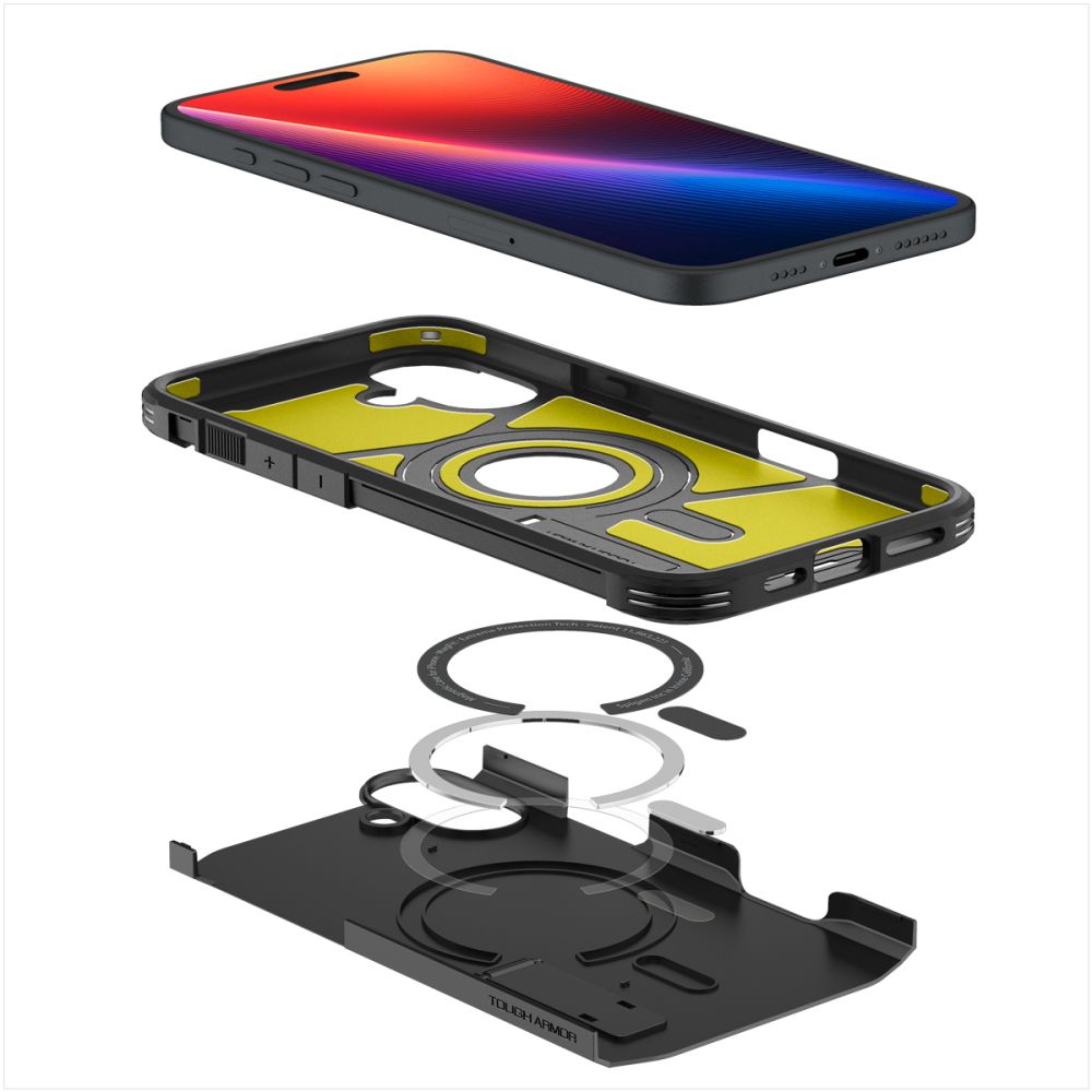Spigen Husa de protectie Spigen Tough Armor MagSafe (ACS08216) compatibil cu iPhone 16, Negru – imagine 7
