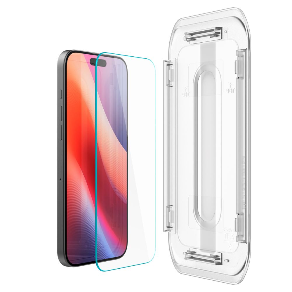 Spigen - (2 pack) Glas.tR EZ-FIT (AGL07928) - iPhone 16 Pro / iPhone 17 / iPhone 17 Pro - Clear