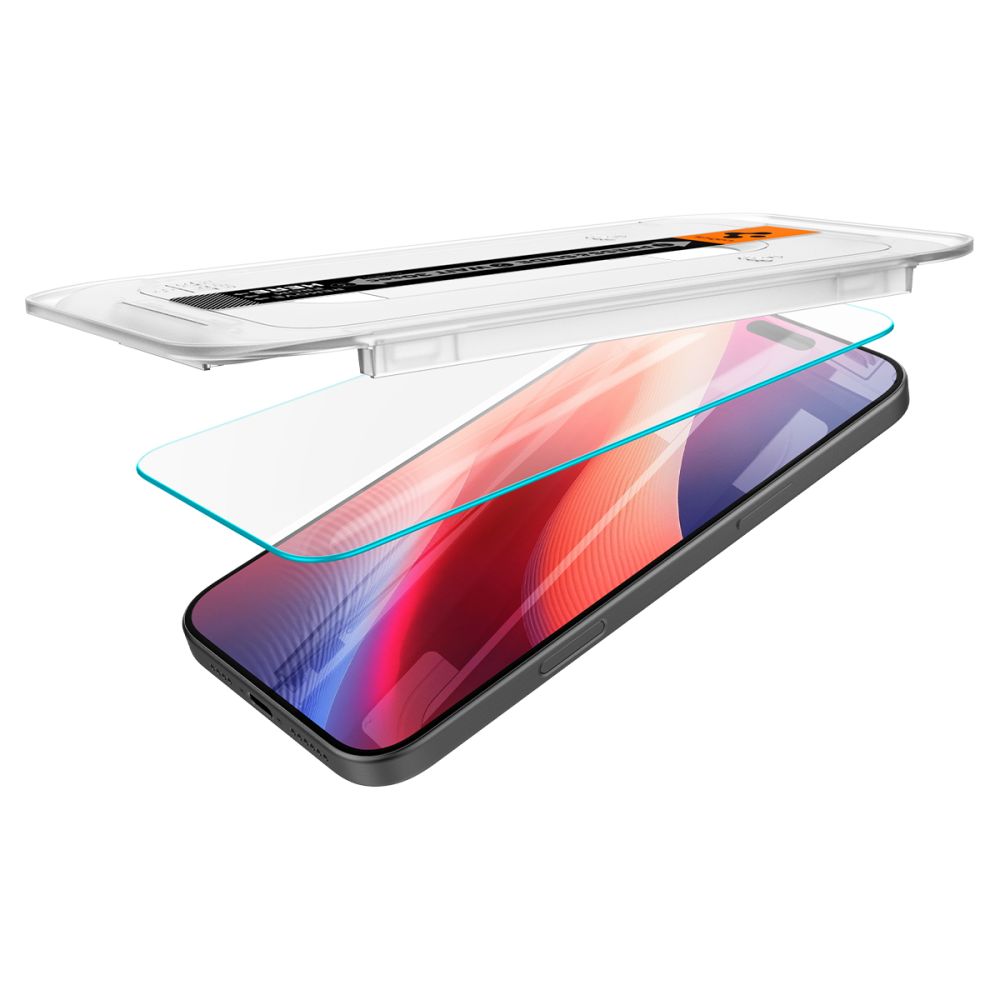 Spigen - (2 pack) Glas.tR EZ-FIT (AGL07928) - iPhone 16 Pro / iPhone 17 / iPhone 17 Pro - Clear