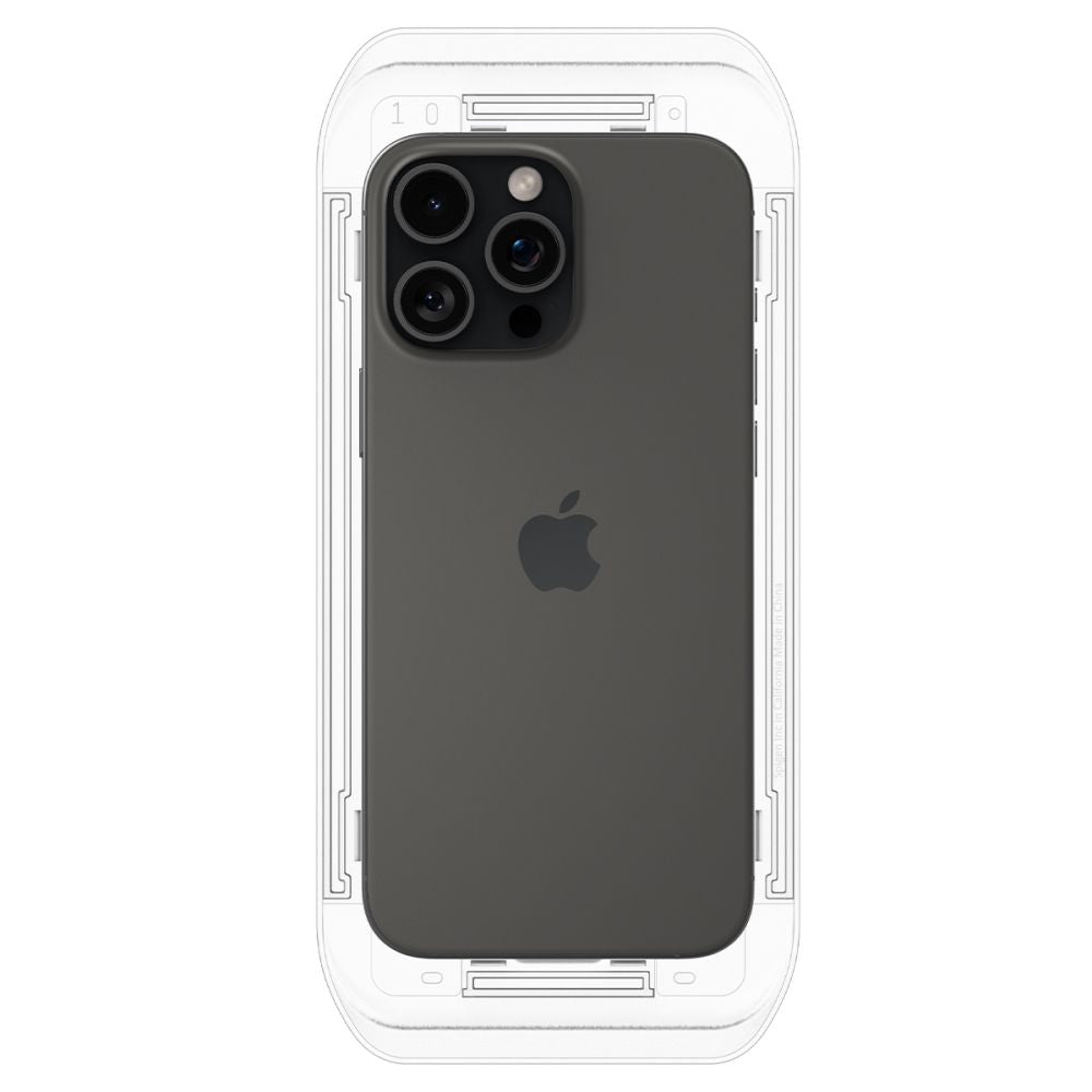 Spigen - (2 pack) Glas.tR EZ-FIT (AGL07928) - iPhone 16 Pro / iPhone 17 / iPhone 17 Pro - Clear
