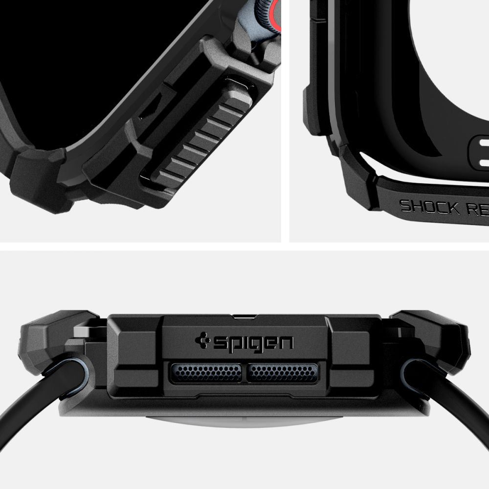Spigen - Rugged Armor (ACS08585) - Apple Watch 10 42mm / Watch 11 42mm - Black