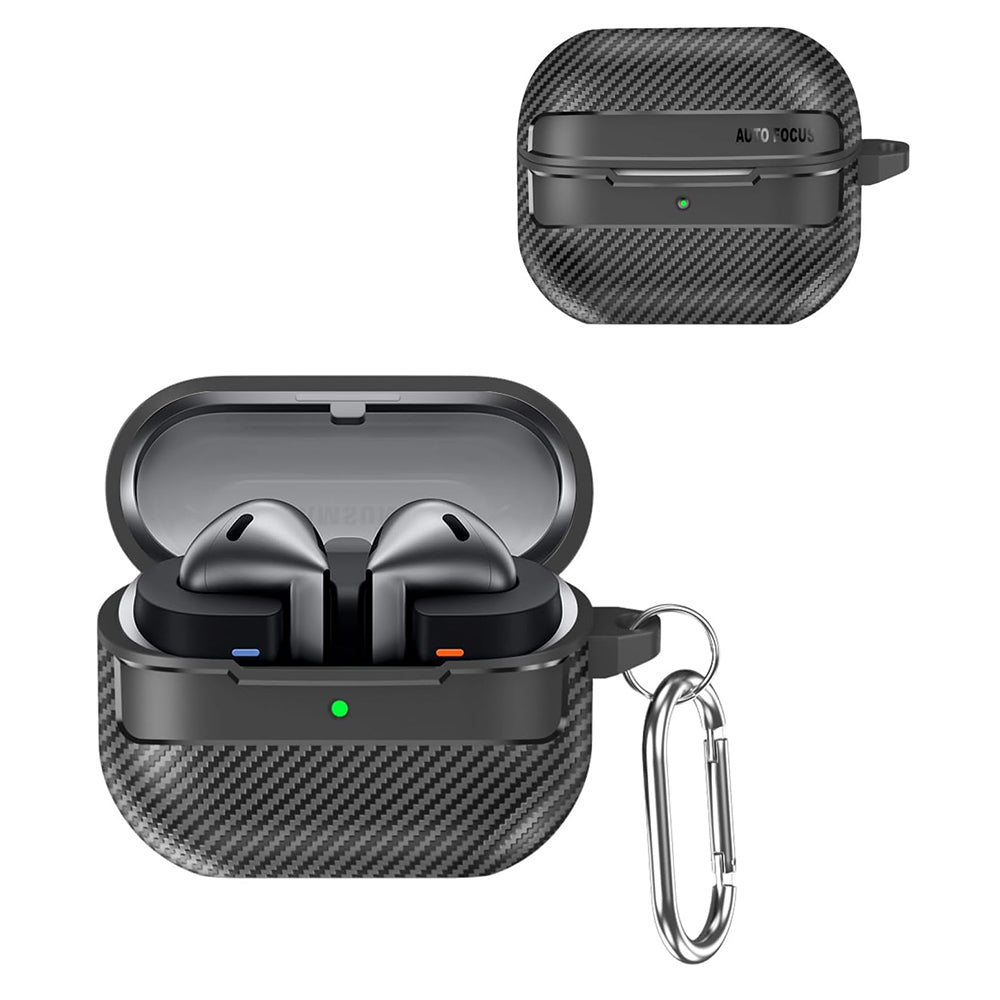 Techsuit - CarbonFiber - for Samsung Galaxy Buds 3 / 3 Pro / 3 FE - Black
