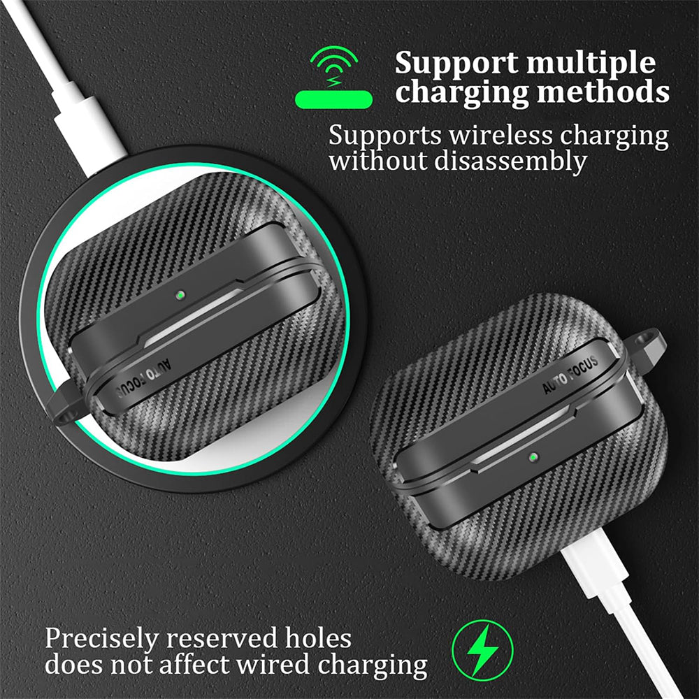 Techsuit - CarbonFiber - for Samsung Galaxy Buds 3 / 3 Pro / 3 FE - Black
