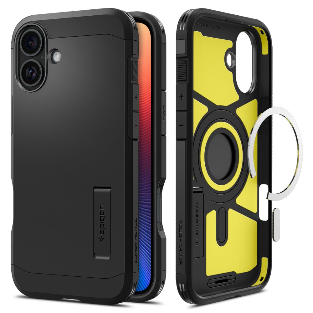 Spigen Husa de protectie Spigen Tough Armor MagSafe (ACS08216) compatibil cu iPhone 16, Negru
