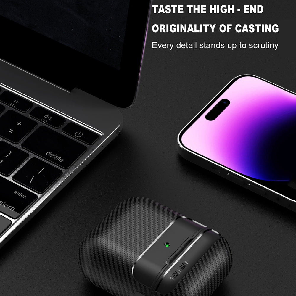 Techsuit - CarbonFiber - for AirPods 1 / 2 - Black