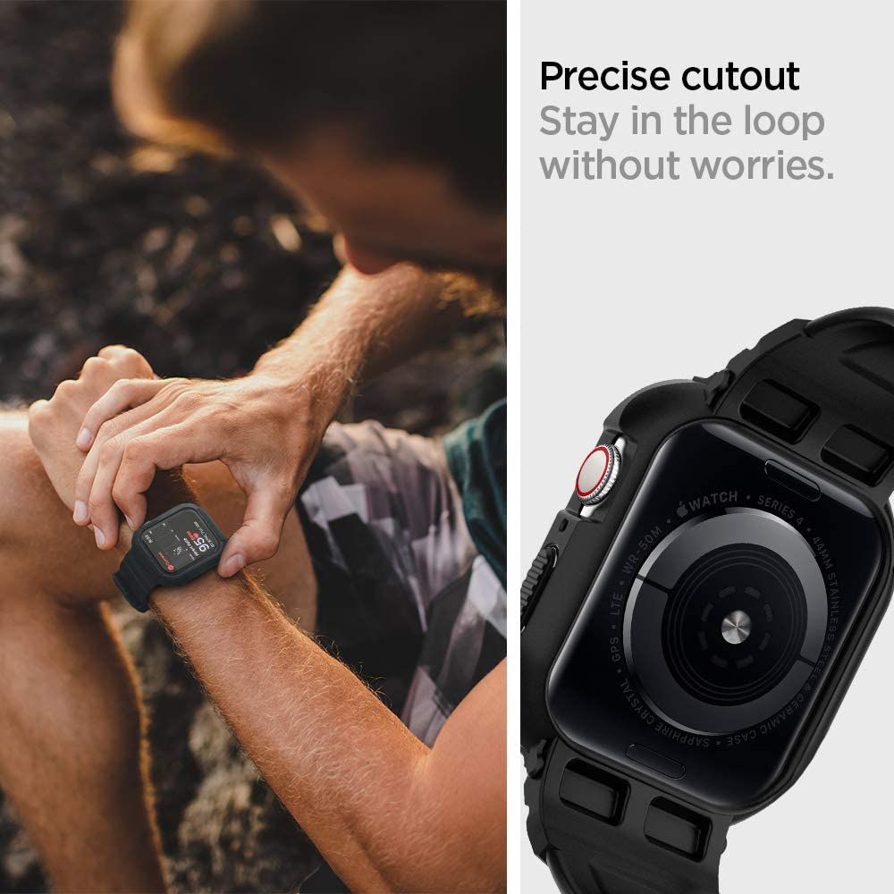 Spigen Accesoriu smartwatch Spigen Rugged Armor Pro (062CS25324) compatibil cu Apple Watch 4/5/6/7/8/9/SE/SE 2 (44/45mm)