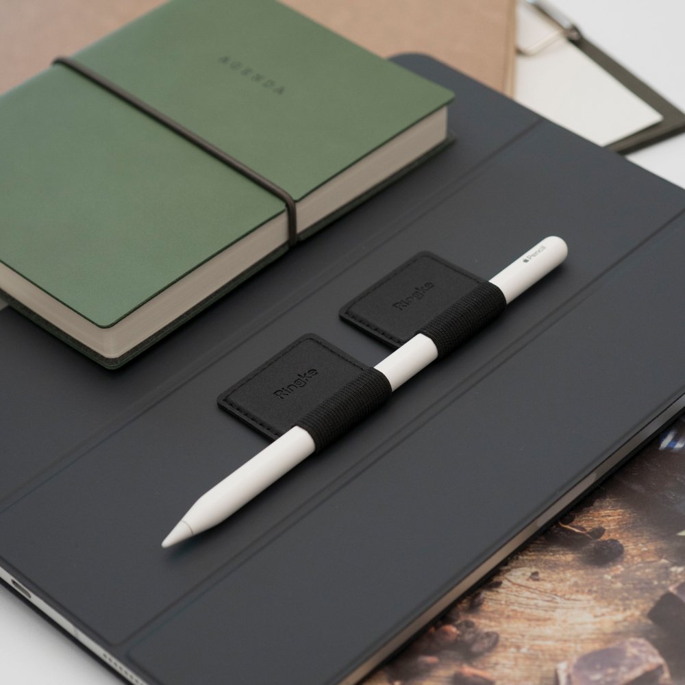 Ringke Stylus Ringke Pen Holder (set de 1), Ecological Leather, Textile, Elastic, Negru – imagine 2