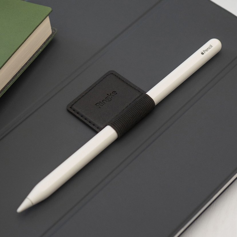 Ringke Stylus Ringke Pen Holder (set de 1), Ecological Leather, Textile, Elastic, Negru – imagine 3