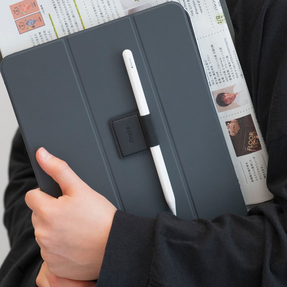 Ringke Stylus Ringke Pen Holder (set de 1), Ecological Leather, Textile, Elastic, Negru – imagine 4