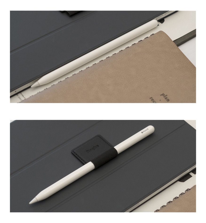 Ringke Stylus Ringke Pen Holder (set de 1), Ecological Leather, Textile, Elastic, Negru – imagine 5