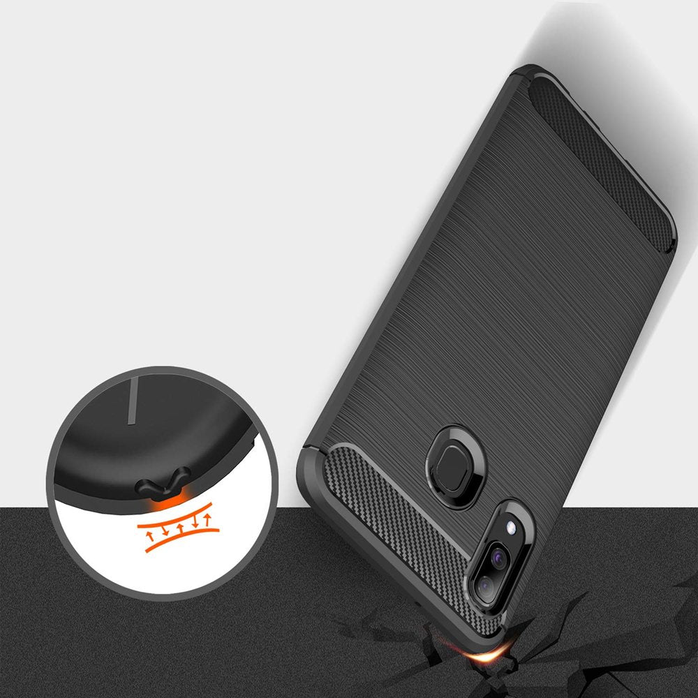 Techsuit - Carbon Silicone - Samsung Galaxy A40 - Black
