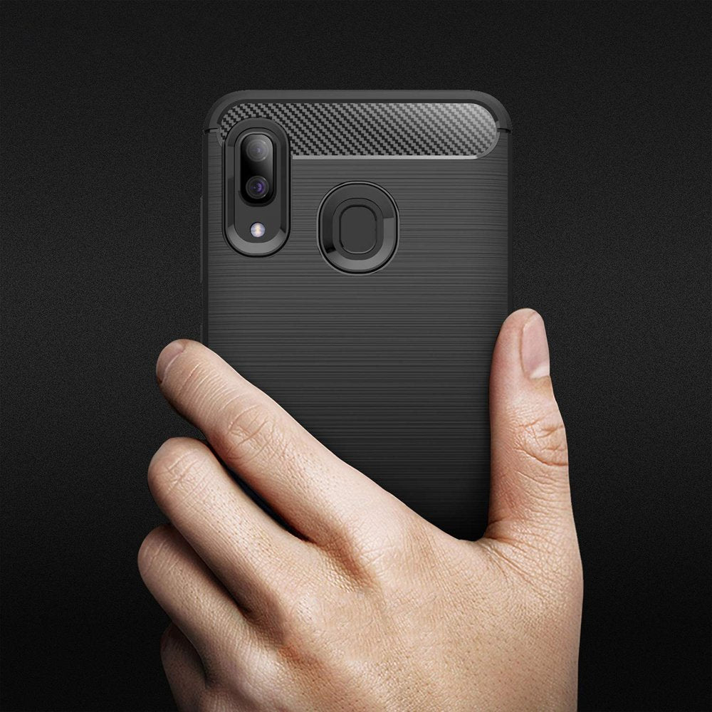 Techsuit - Carbon Silicone - Samsung Galaxy A40 - Black