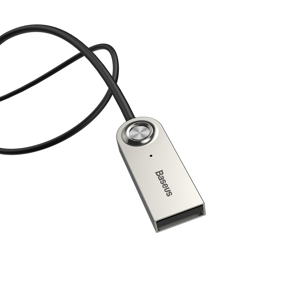 Baseus - Wireless Audio Receiver BA01 (CABA01-01) - Jack 3.5mm to Car Auxiliary, USB, Bluetooth 5.0, Zinc Alloy - Black