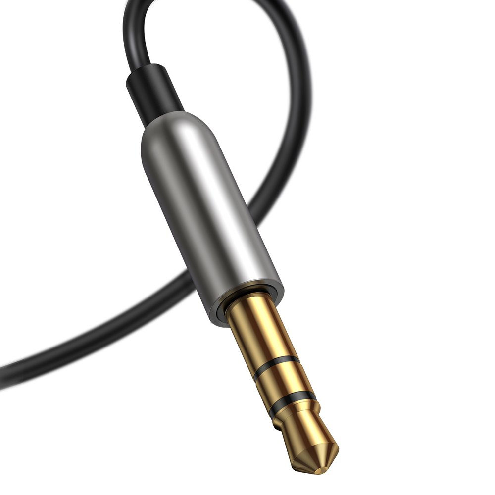 Baseus - Wireless Audio Receiver BA01 (CABA01-01) - Jack 3.5mm to Car Auxiliary, USB, Bluetooth 5.0, Zinc Alloy - Black
