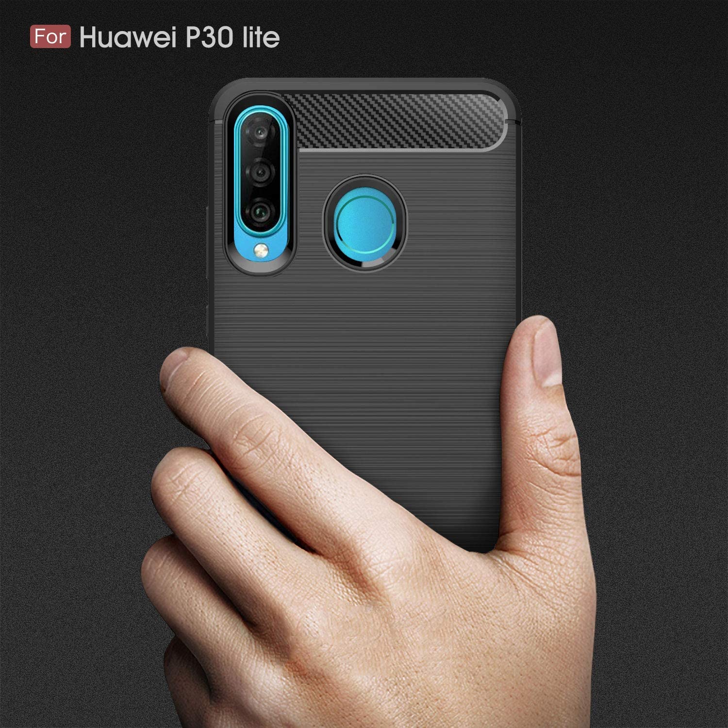 Techsuit - Carbon Silicone - Huawei P30 lite / P30 lite New Edition - Black