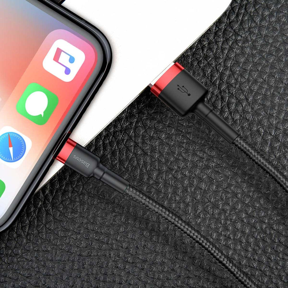 Baseus - Data Cable Cafule (CALKLF-C19) - USB to Lightning, 1.5A, 2m - Red Black