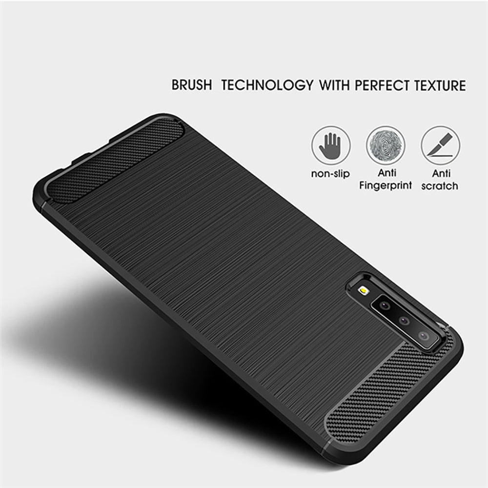 Techsuit - Carbon Silicone - Samsung Galaxy A7 2018 - Black