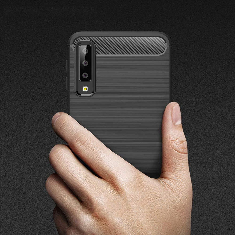 Techsuit - Carbon Silicone - Samsung Galaxy A7 2018 - Black