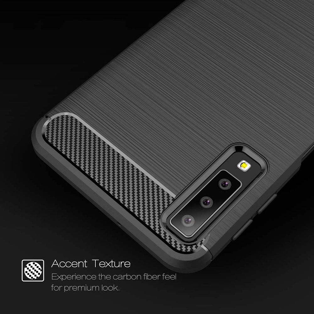 Techsuit - Carbon Silicone - Samsung Galaxy A7 2018 - Black