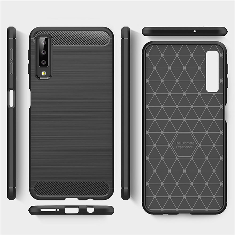 Techsuit - Carbon Silicone - Samsung Galaxy A7 2018 - Black