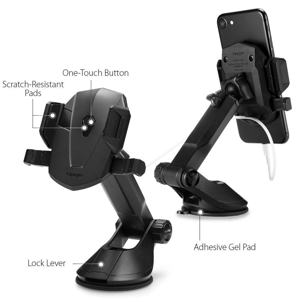 Spigen - Car Holder TS35 (000CG20917) - Automatic Lock for Dashboard, Windshield - Black