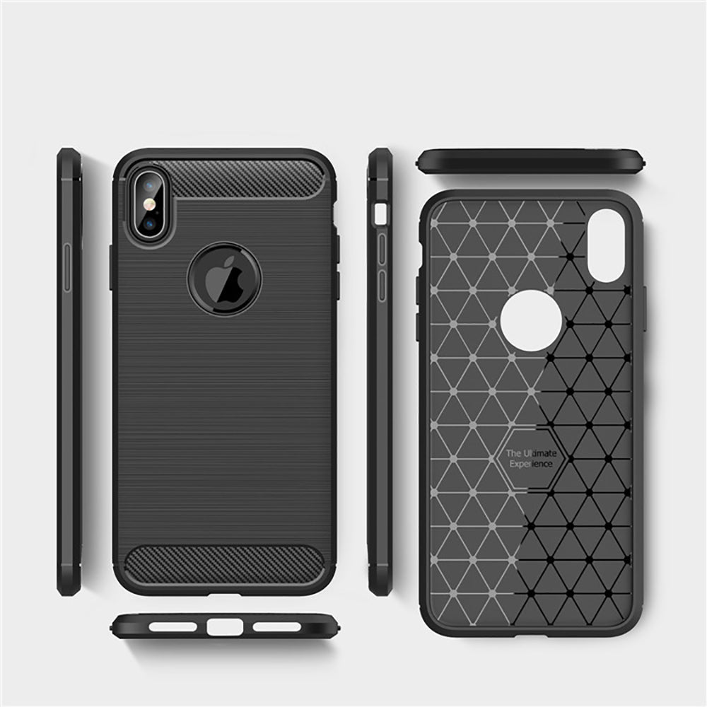 TechSuit Husa de protectie Techsuit Carbon Silicone compatibil cu iPhone XS Max, Negru – imagine 2