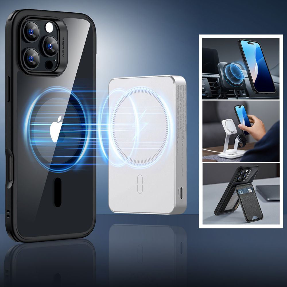 ESR - Classic Hybrid HaloLock [Included Screen Protector] - iPhone 16 Pro Max - Clear / Black