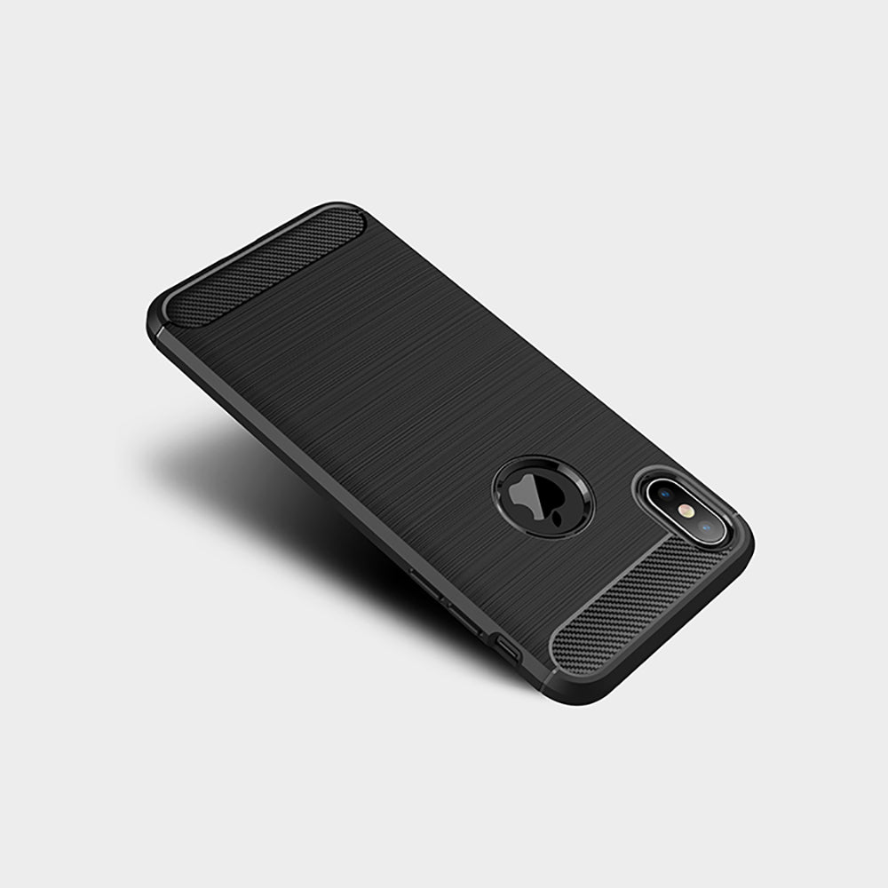 TechSuit Husa de protectie Techsuit Carbon Silicone compatibil cu iPhone XS Max, Negru – imagine 4